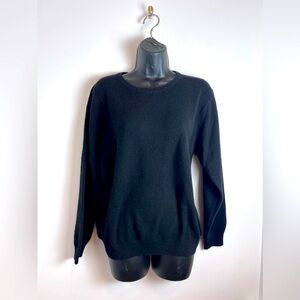 Braemar Black Cashmere Sweater Large Pullover Crew neck